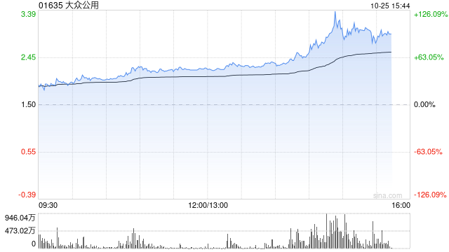 创投概念受资金追捧 大众公用午后放量暴涨114%